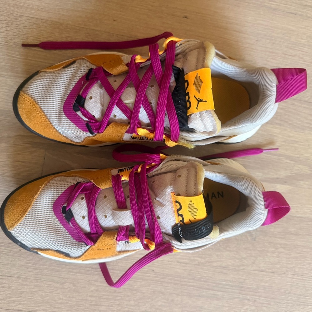Jordan Colorblocked Low-Top Sneakers in Yellow, Magenta and White